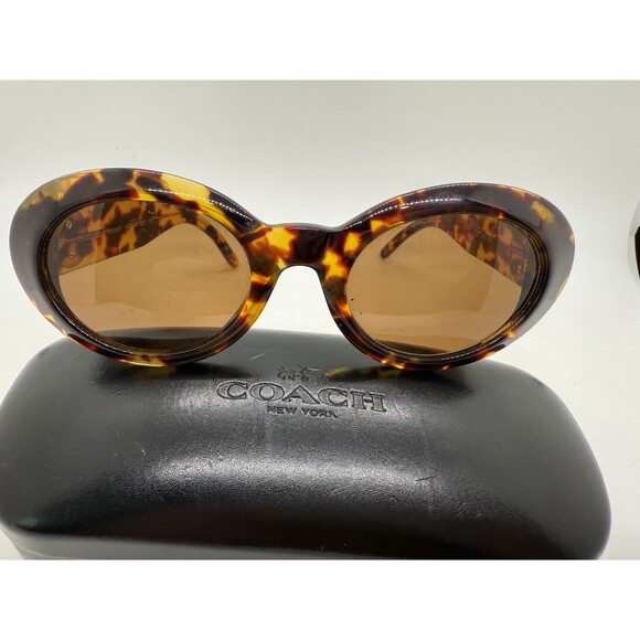 LAURA BIAGIOTTI Brown Tortoise Gold Sunglasses 51-22 Made‎ in Italy + Coach Case main image 8